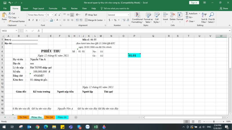 Mẫu file Excel quản lý thu chi công ty mới nhất [2024]